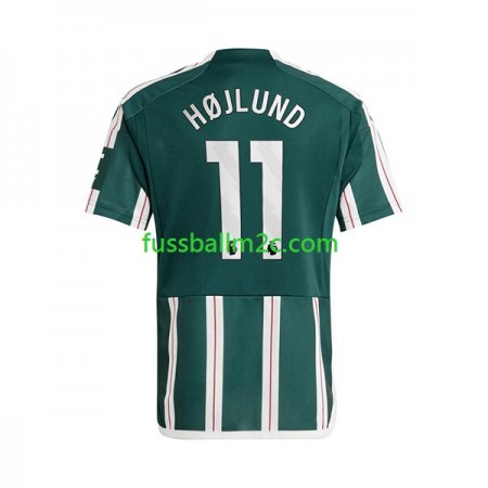 Fußballtrikots Manchester United Rasmus Hojlund 11 Auswärts Trikotsatz 2023-2024